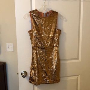 Gold sequin dress